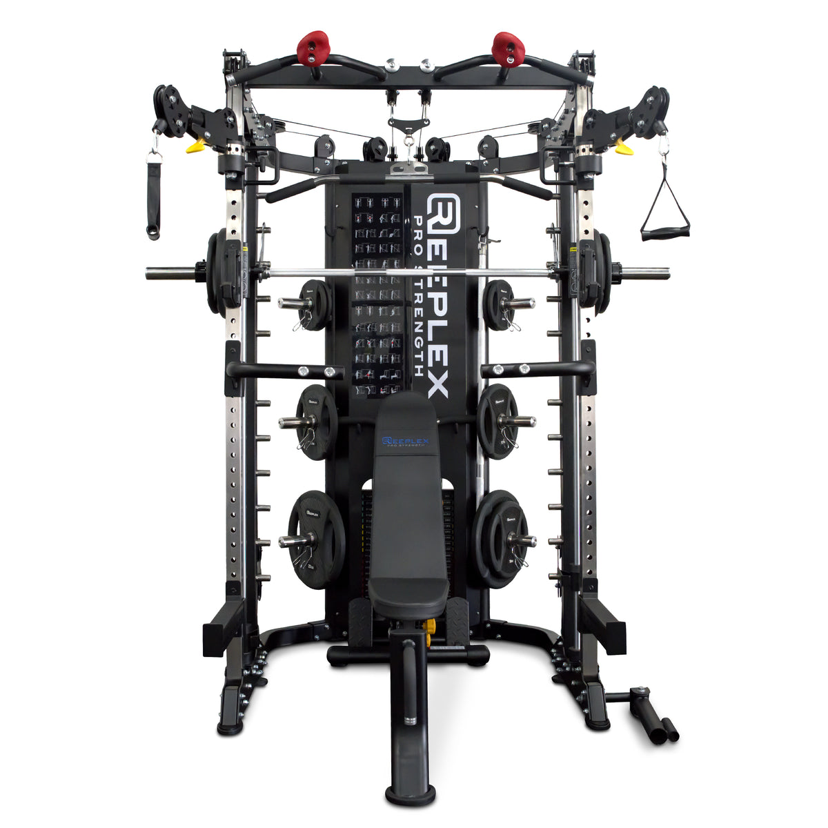 Reeplex CBT-PRO90 Multi-Functional Trainer + Adjustable Bench + 100kg PVC Olympic Weight Plates