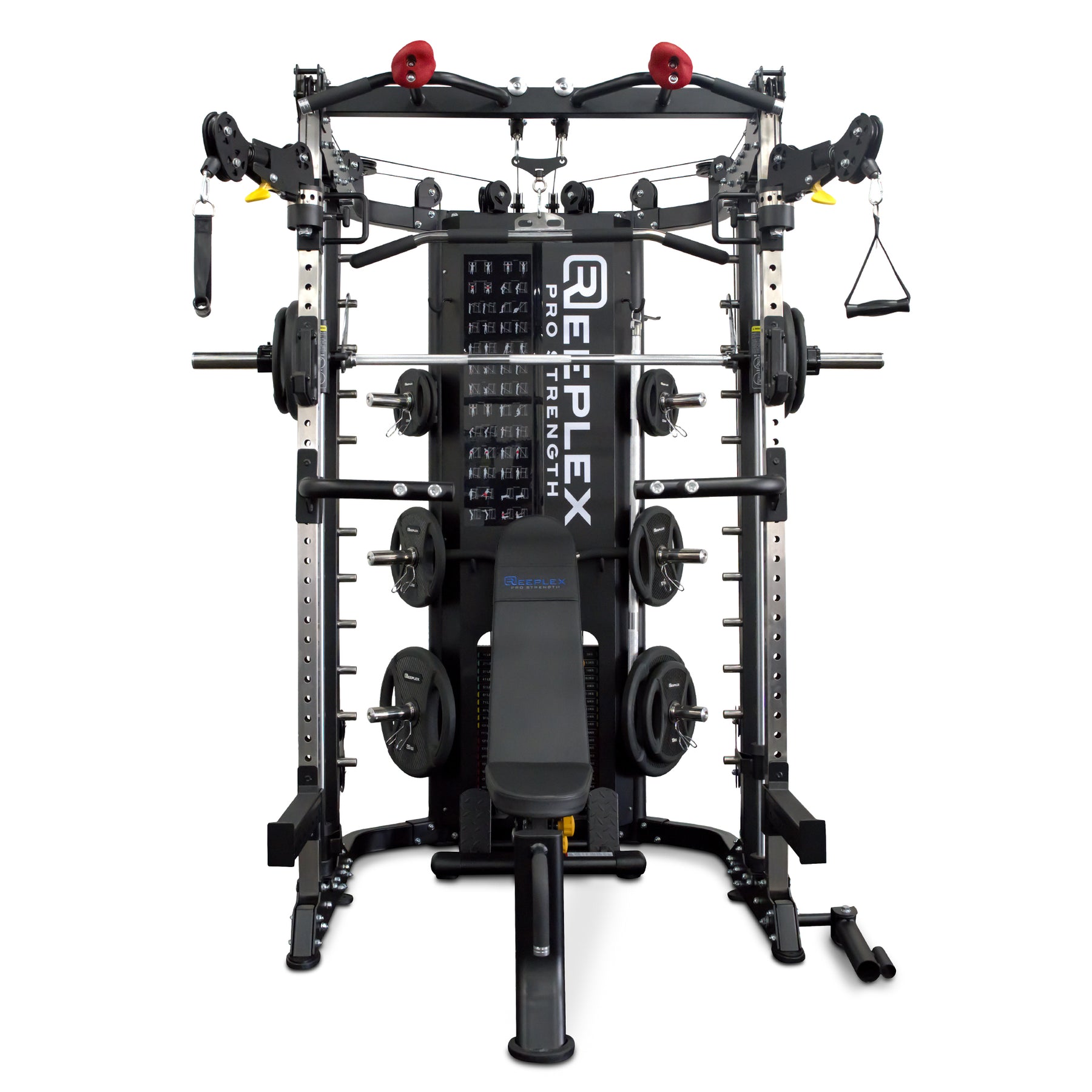 Reeplex CBT-PRO90 Multi-Functional Trainer + Adjustable Bench + 100kg PVC Olympic Weight Plates