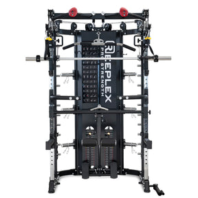 Reeplex CBT-PRO90 Multi-Functional Trainer + Adjustable Bench + 100kg Black Bumper Plates + 7ft Barbell