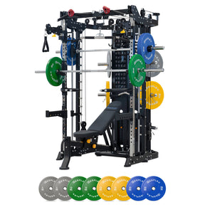 The Beast - Reeplex CBT-PRO90 Multi-Functional Trainer + 45° Leg Press & Hack Squat V2 + 4–15kg Dumbbell Set & Rack + Titan 3.0 Treadmill Bundle
