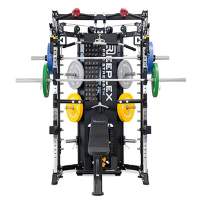 The Beast - Reeplex CBT-PRO90 Multi-Functional Trainer + 45° Leg Press & Hack Squat V2 + 4–15kg Dumbbell Set & Rack + Titan 3.0 Treadmill Bundle