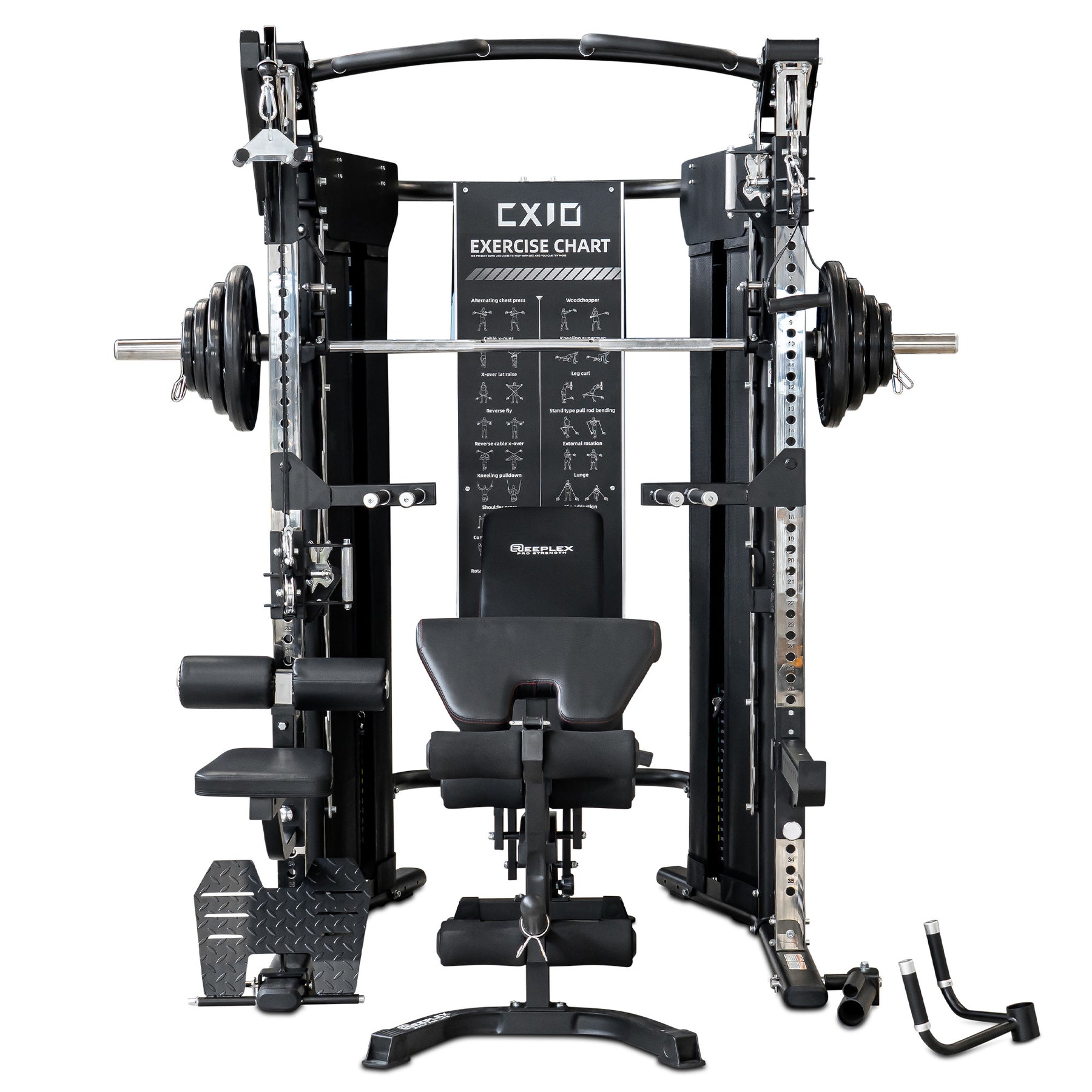 cx10 multi-functional trainer + Bench + 100kg olympic rubber