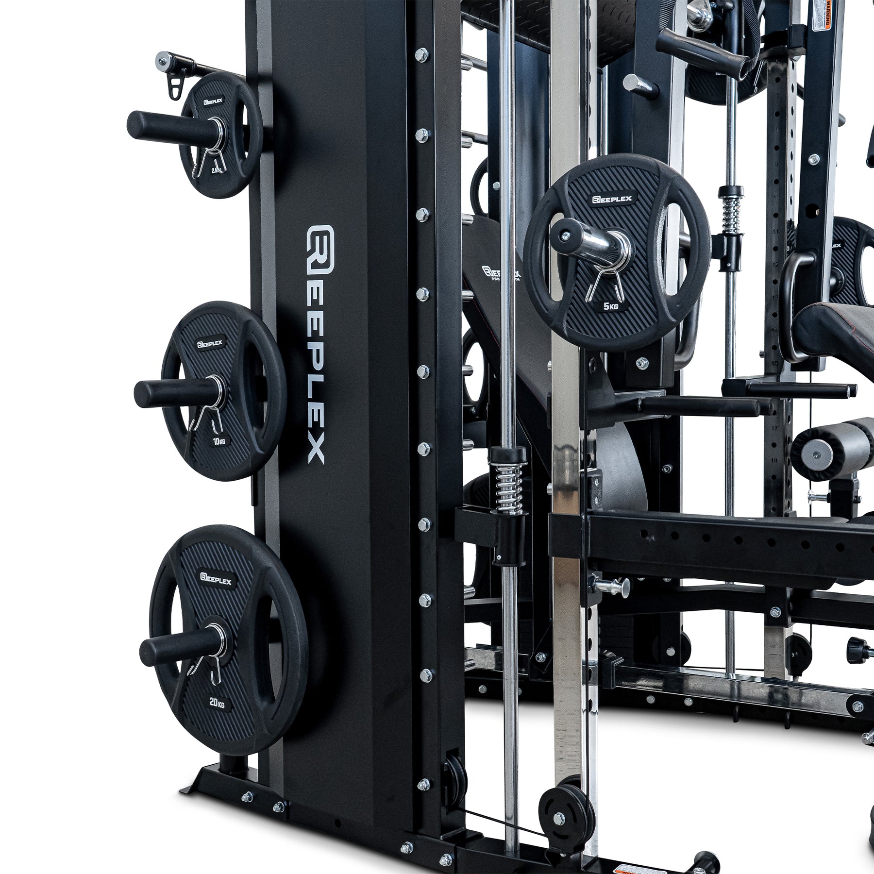 Reeplex CX4 Multi-Functional Trainer + FID Bench + 100kg PVC Weight Plates + 7ft Barbell + Jammer Arms + Leg Press