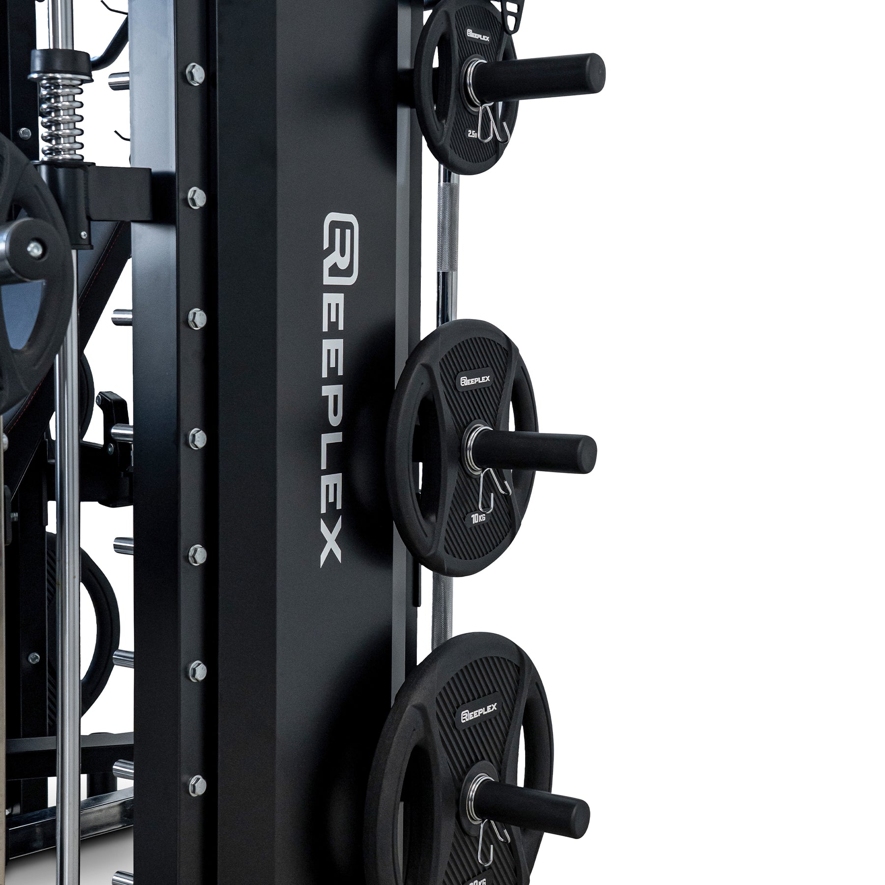 Reeplex CX4 Multi-Functional Trainer + FID Bench + 100kg PVC Weight Plates + 7ft Barbell + Jammer Arms + Leg Press