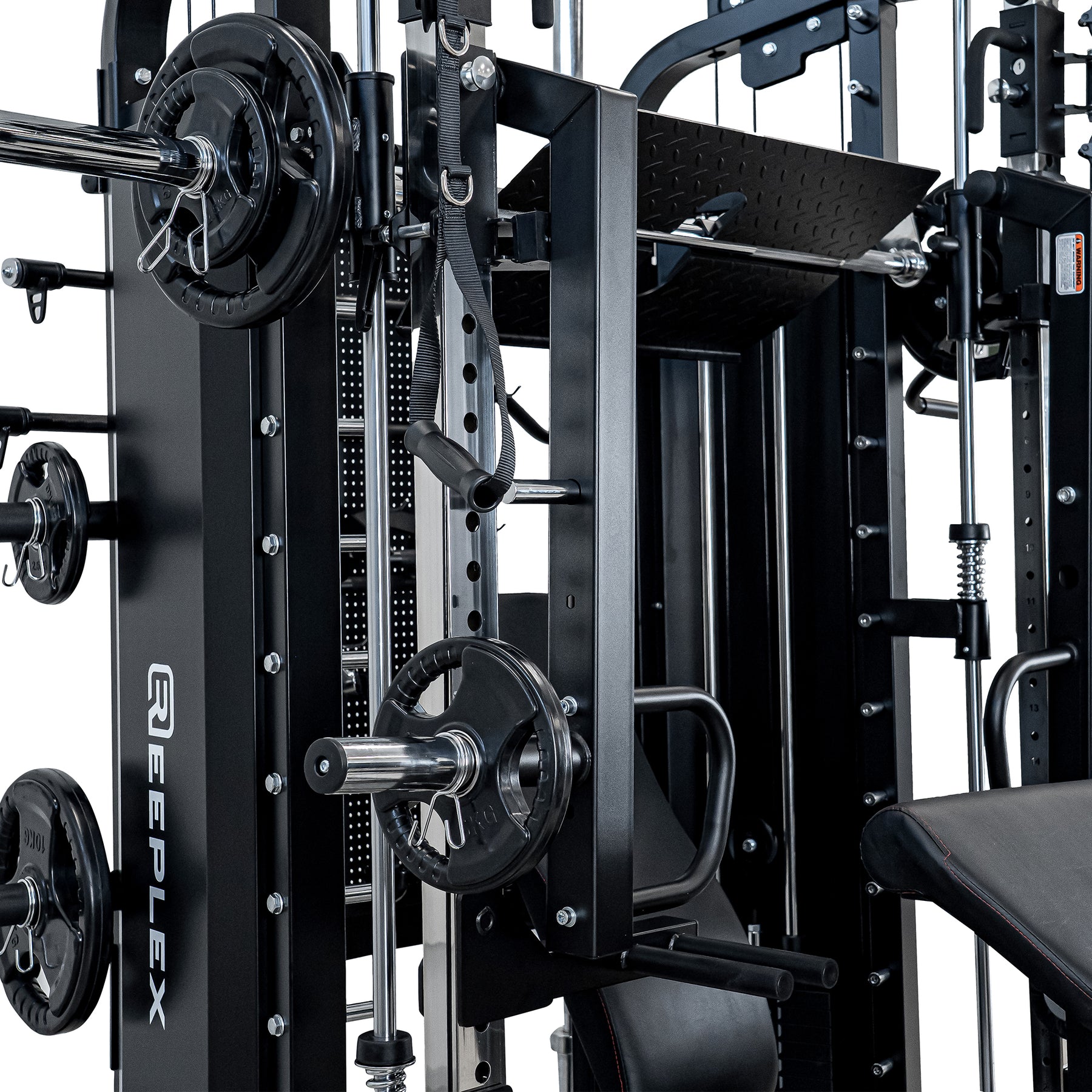Reeplex CX4 Multi-Functional Trainer + FID Bench + 100kg Weight Plates + 7ft Barbell + Jammer Arms + Leg Press