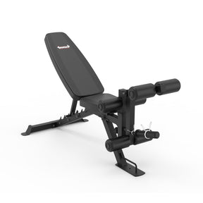 Impact Fitness DFID500 Adjustable Bench with Leg Developer included in the Squat Rack with Lat Pulldown + 120kg Standard Weight Set package