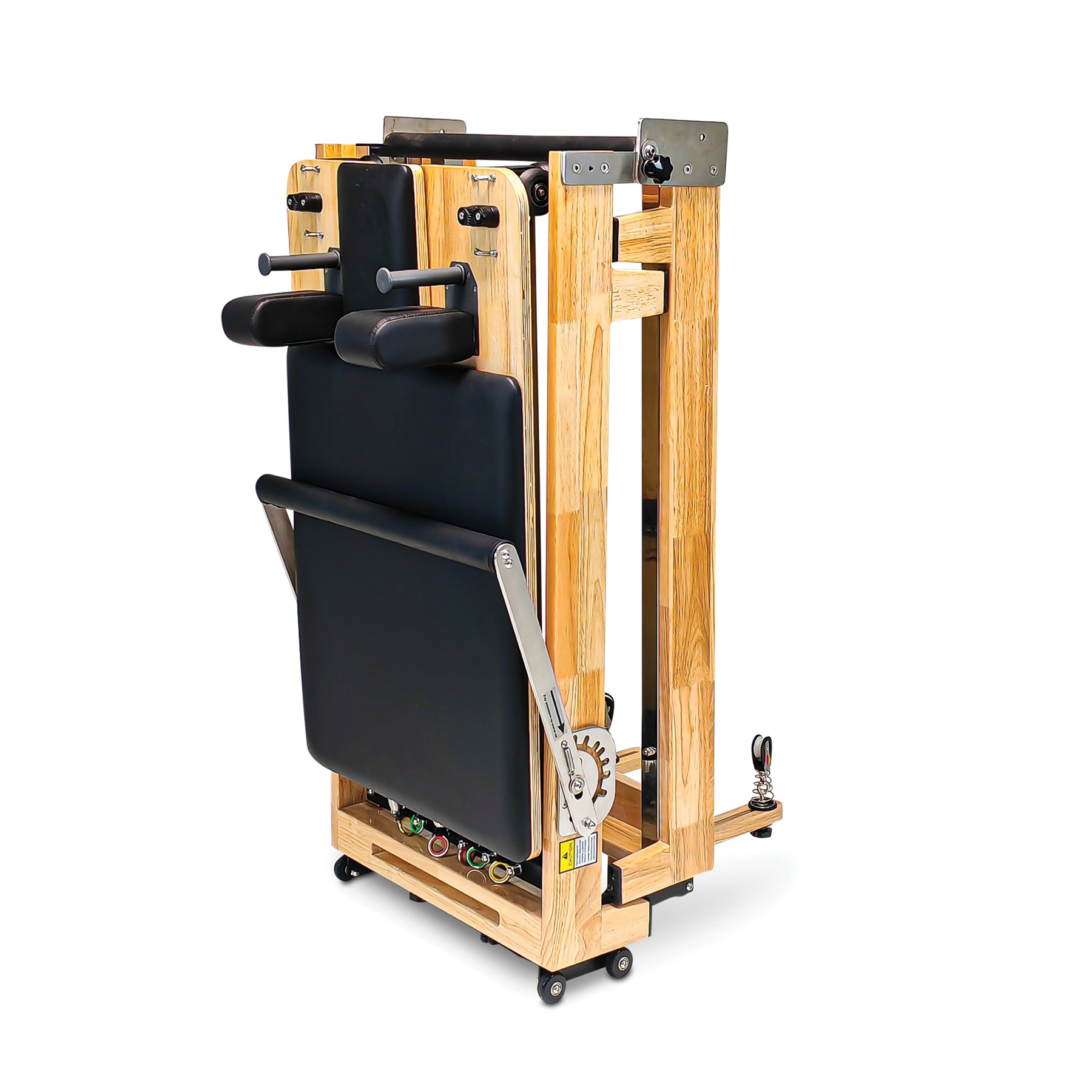 Impact Fitness Foldable Pilates Reformer Oakwood with Accessories