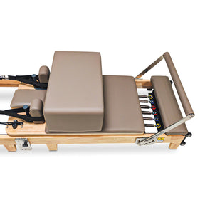 Impact Fitness Foldable Pilates Reformer Oakwood with Accessories