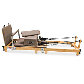 Impact Fitness Foldable Pilates Reformer Oakwood with Accessories