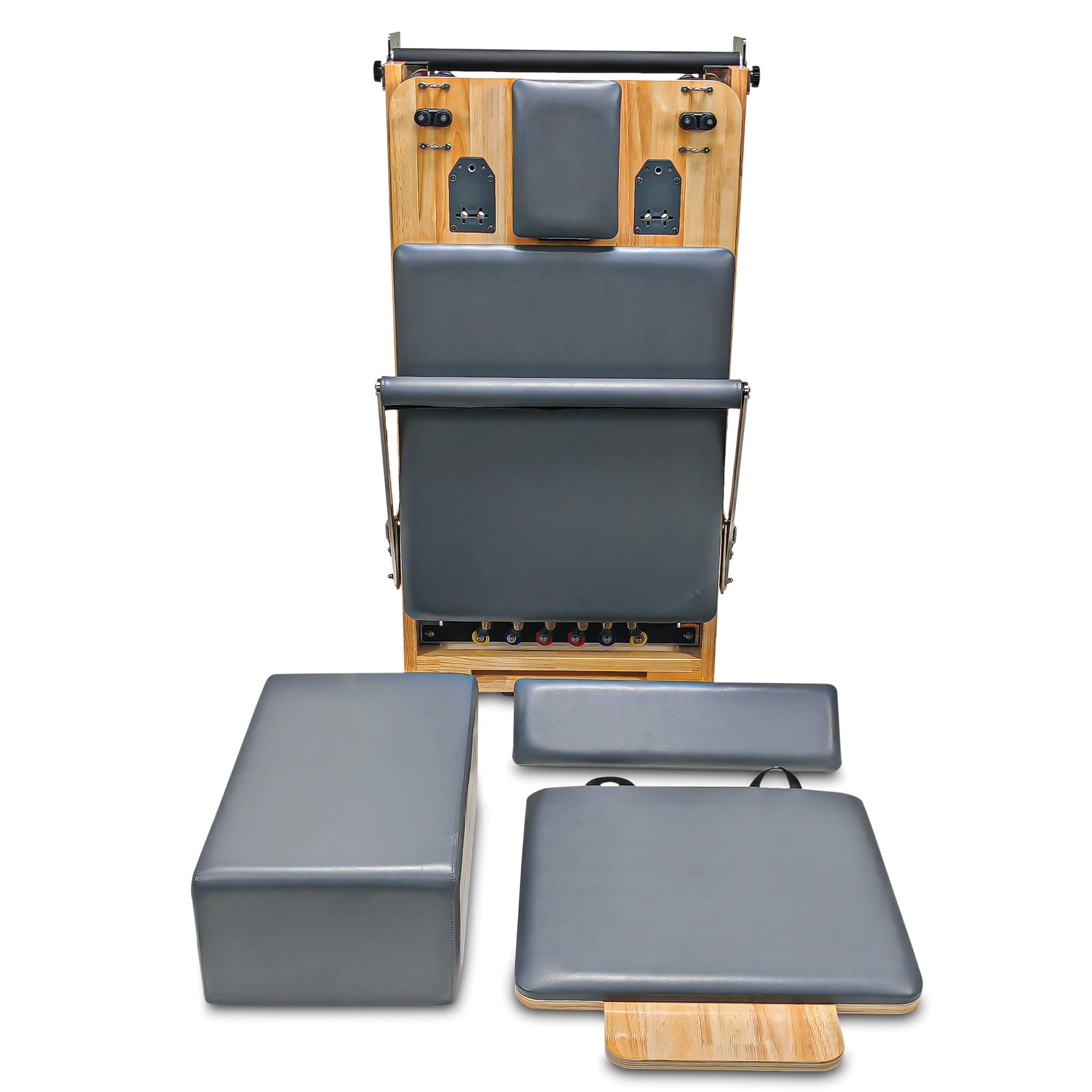 Impact Fitness Foldable Pilates Reformer Oakwood with Accessories