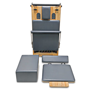 Impact Fitness Foldable Pilates Reformer Oakwood with Accessories