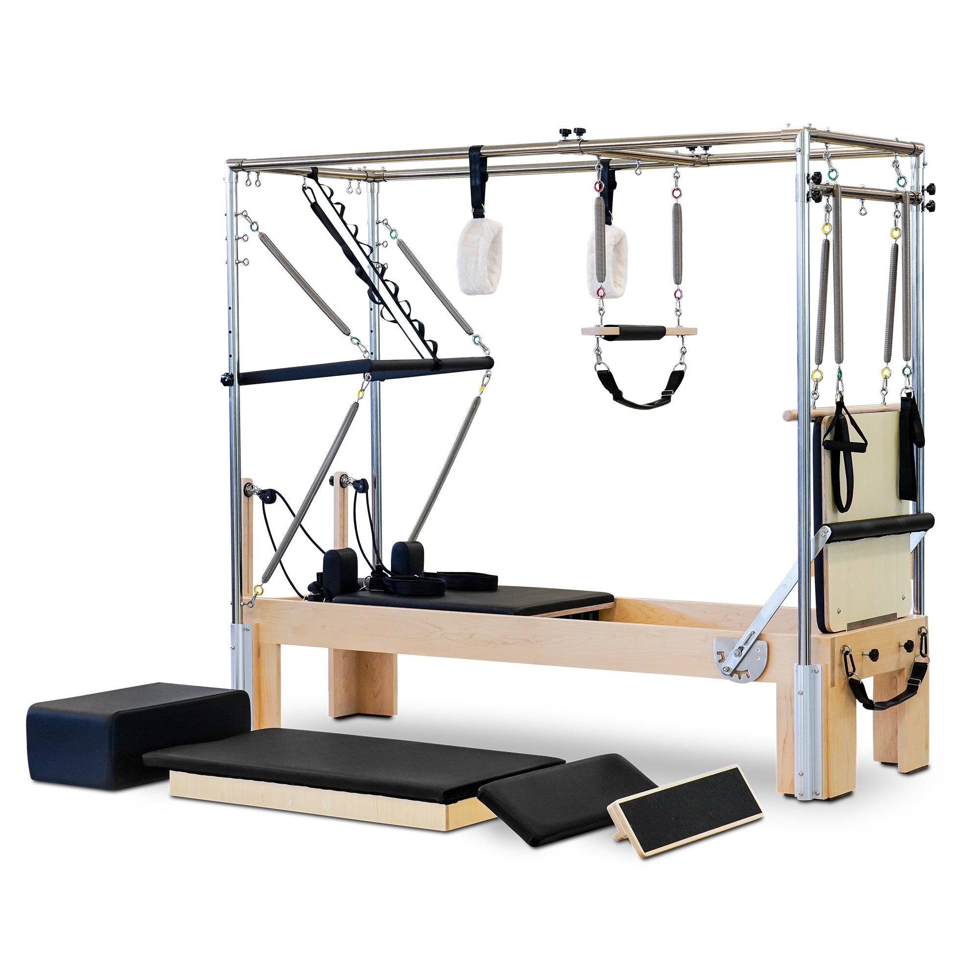 Reeplex Pilates Reformer Maple Wood with Full Trapeze Frame Flow Serie