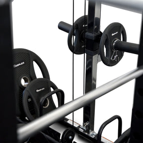 Squat Rack With Lat Pulldown + Adjustable Bench + Olympic Barbell Weight Set