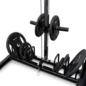 Squat Rack With Lat Pulldown + Adjustable Bench + Olympic Barbell Weight Set
