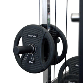 Squat Rack With Lat Pulldown + Adjustable Bench + Olympic Barbell Weight Set