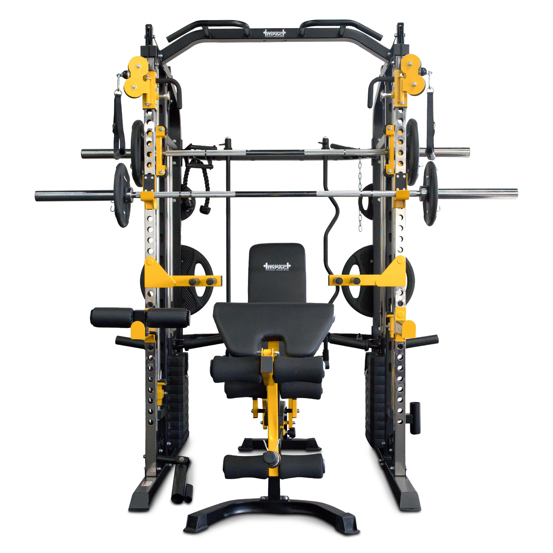 Impact Fitness MF10 Multi-Trainer with Adjustable Bench + Olympic Weights + Barbell