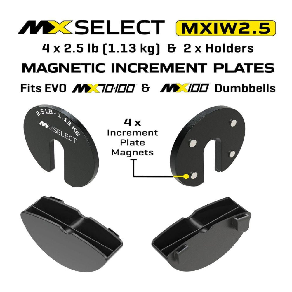 MX EVO Dumbbells Increments plates with Holder 4 x 2.5lbs