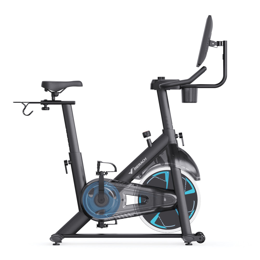 Merach Spin Bike with 21.5" LCD Display
