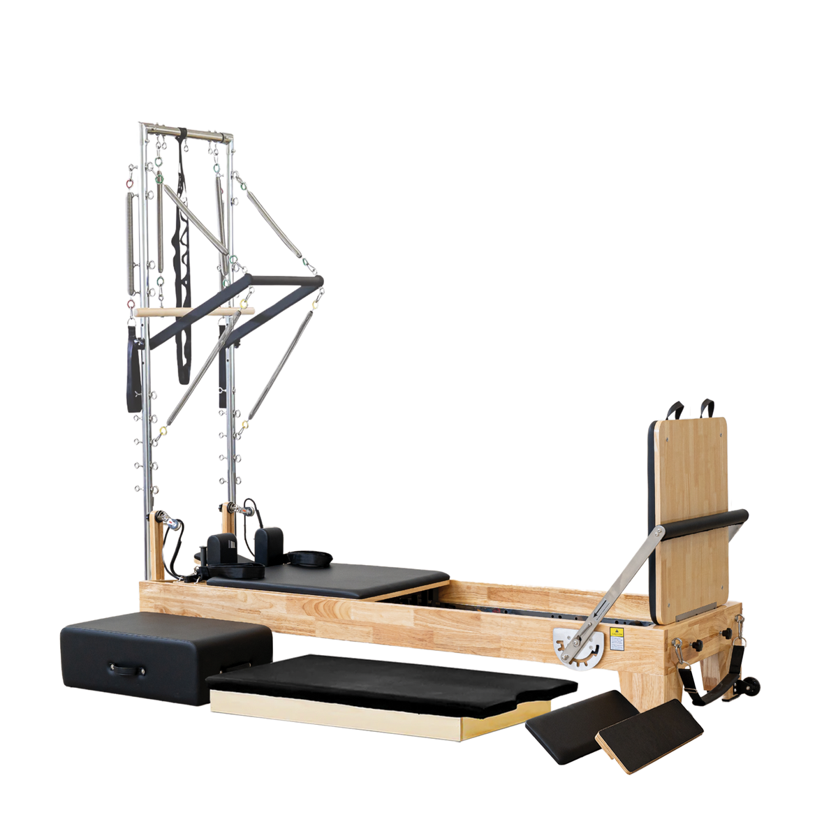 Impact Fitness Pilates Oak Reformer with Half Trapeze Tower