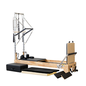 Impact Fitness Pilates Oak Reformer with Half Trapeze Tower