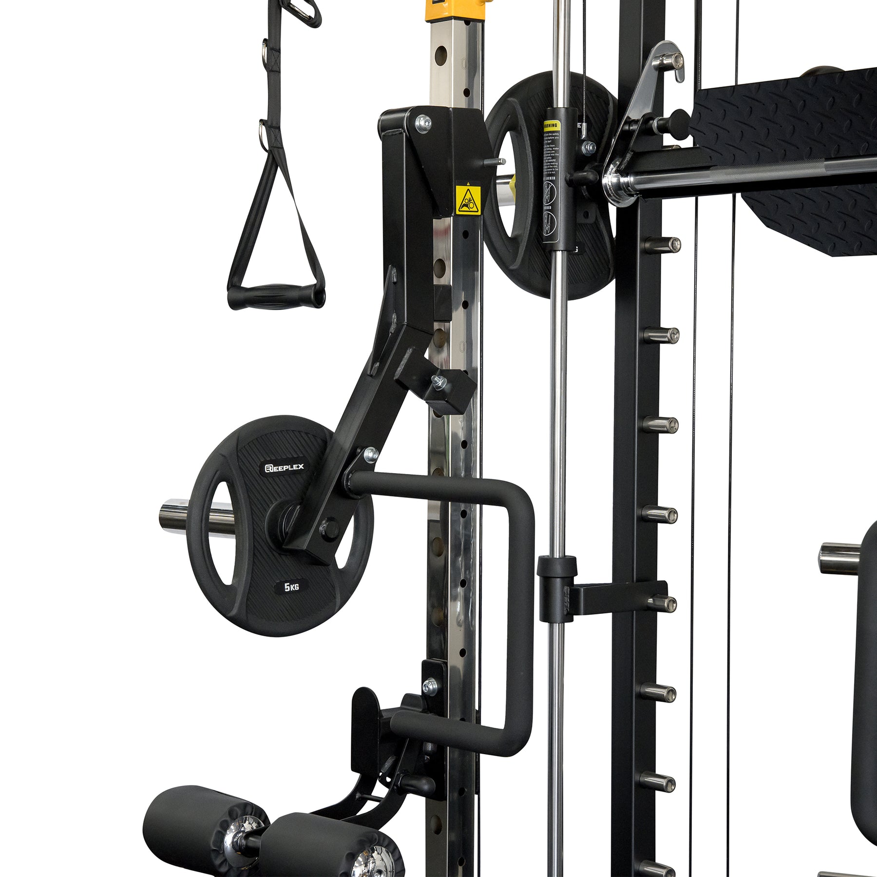 Reeplex CBT-PL Multi Station Gym + Fid Bench + Jammer Arms + Leg Press + 100kg PVC Weight Plates + Olympic Barbell