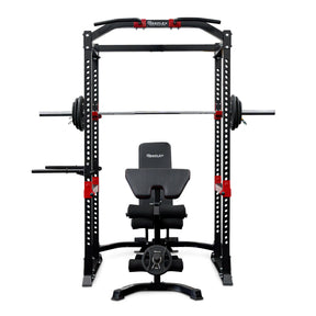 Reeplex Heavy Duty Power Rack + Bench + 120kg Barbell PVC Weight Plate Set