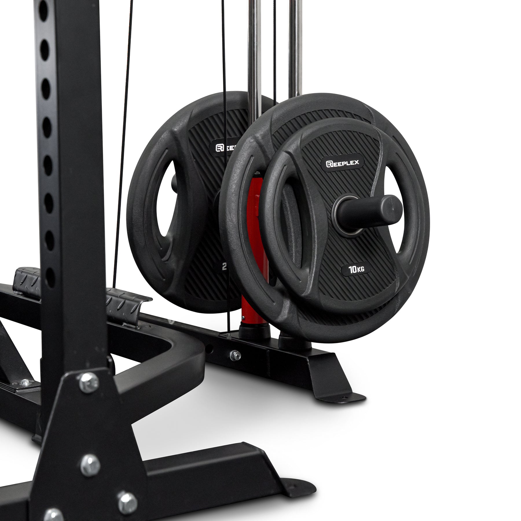 Reeplex Power Rack with Cable Crossover and Lat pulldown + Bench + 120kg PVC Olympic Weight Set