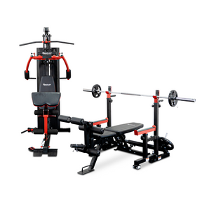 The Iron - Reeplex HG2100xp Home Gym + SR10 Squat Rack & Adjustable Bench Set