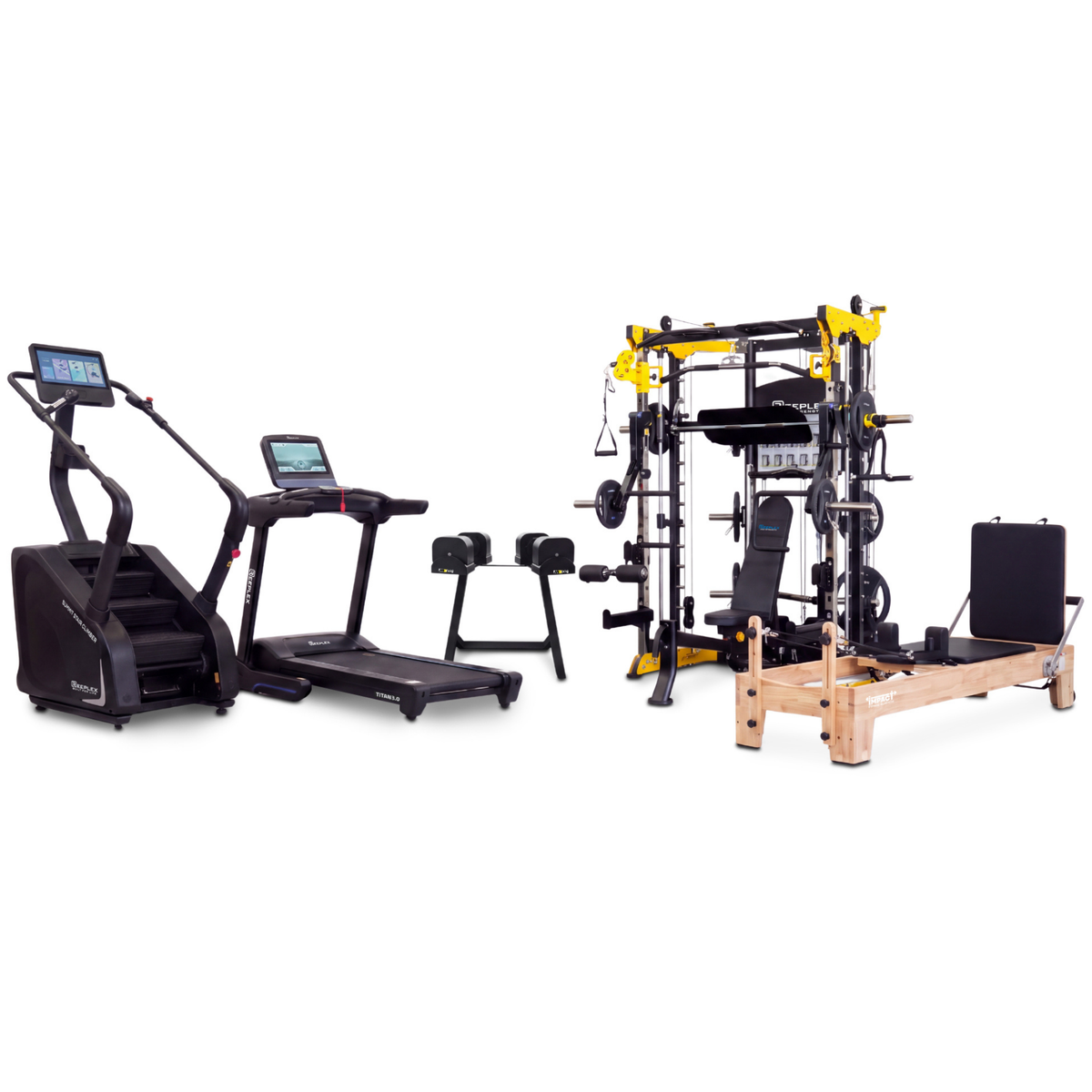 The Studio – Reeplex CBT-PL Multi-Functional Trainer, Pilates Reformer & Stair Climber Package
