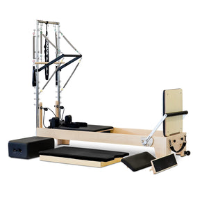 Reeplex Pilates Reformer Pro Maple Wood with Half Trapeze Tower
