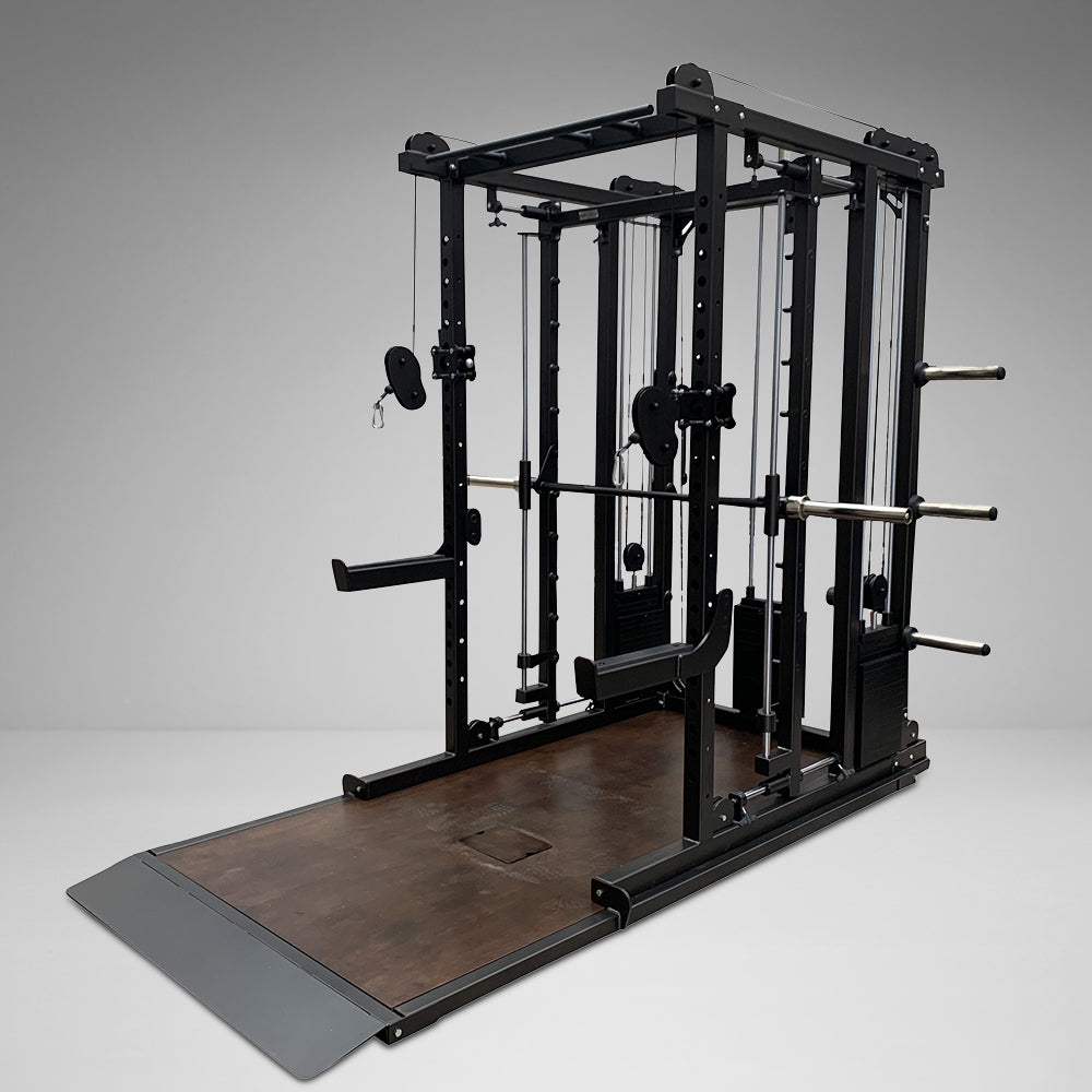 Power Gym with Floor Pulley Platform | All-in-One Strength Training Station