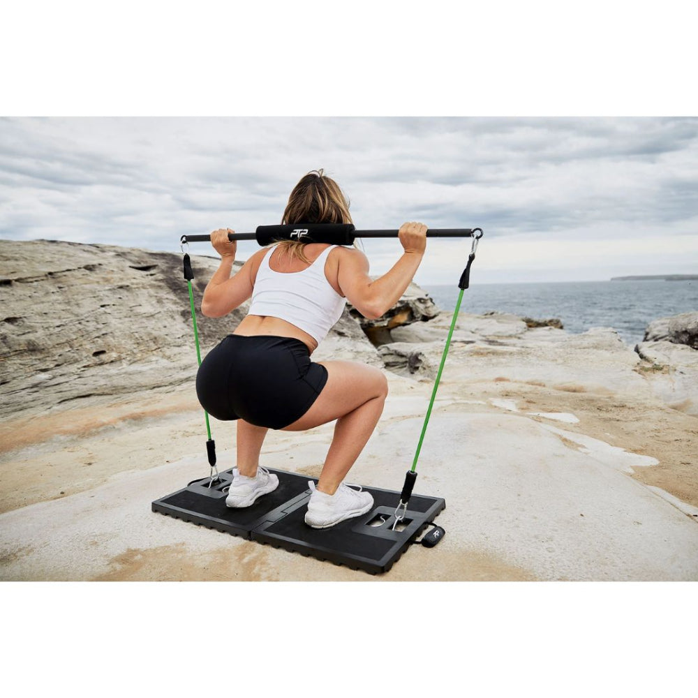 PTP Resistance Platform used for a standing row with resistance tubes