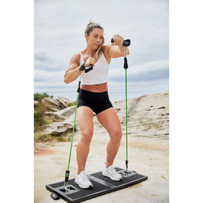 PTP Resistance Platform used for a shoulder press with resistance tubes