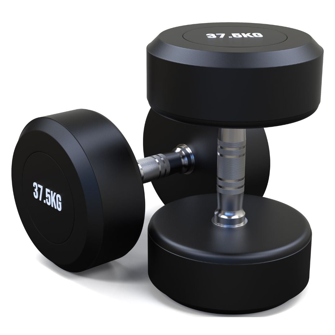 37.5kg Round Head Rubber Dumbbells Pair