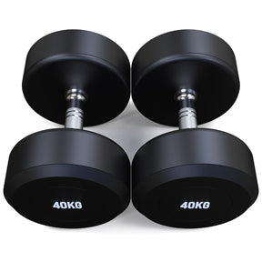 40kg Round Head Rubber Dumbbells Pair - Floor Stock Melbourne