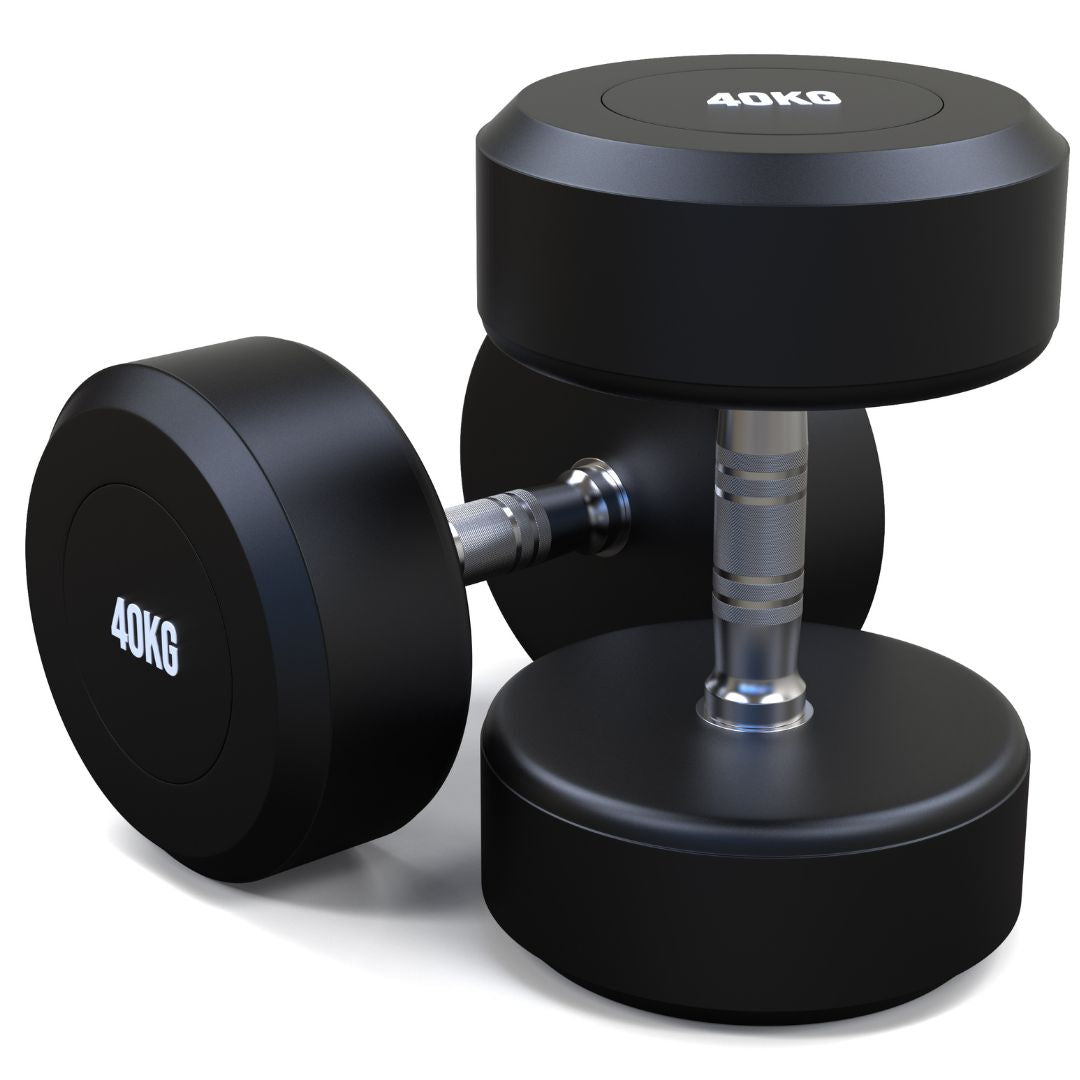 40kg Round Head Rubber Dumbbells Pair