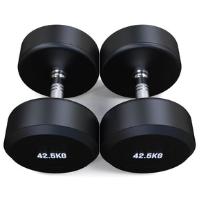 42.5kg Round Head Rubber Dumbbells Pair - Floor Stock Melbourne