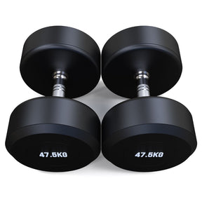 47.5kg Round Head Rubber Dumbbells Pair