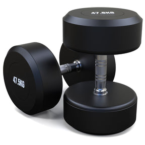 47.5kg Round Head Rubber Dumbbells Pair