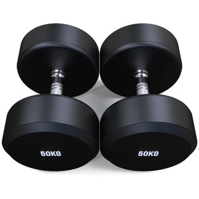 50kg Round Head Rubber Dumbbells Pair