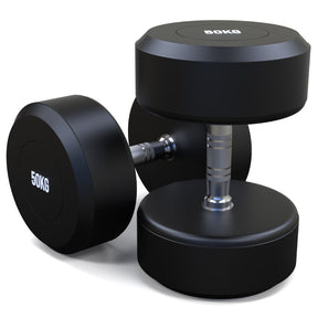 50kg Round Head Rubber Dumbbells Pair