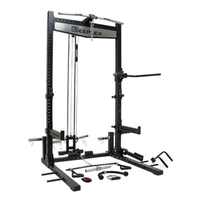 Reeplex RPR8 Squat Rack with Lat Pulldown and Cable Attachments