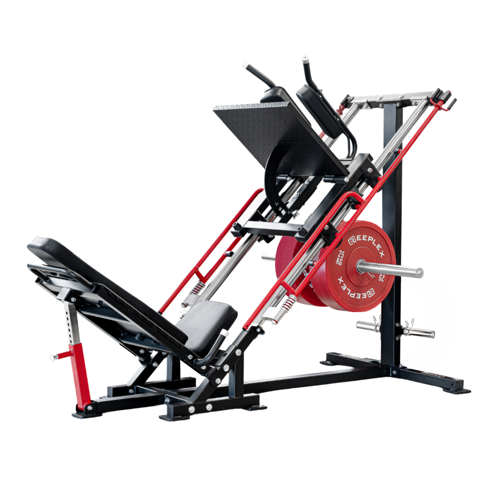 Reeplex 45 Degree Leg Press & Hack Squat  + 100kg Coloured Bumper Plates Package