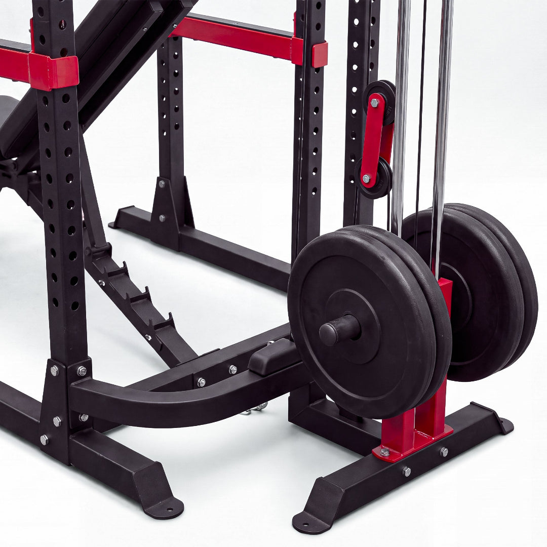 Reeplex Power Rack with Lat Pulldown + Adjustable Bench + 140kg Standard Weight Set