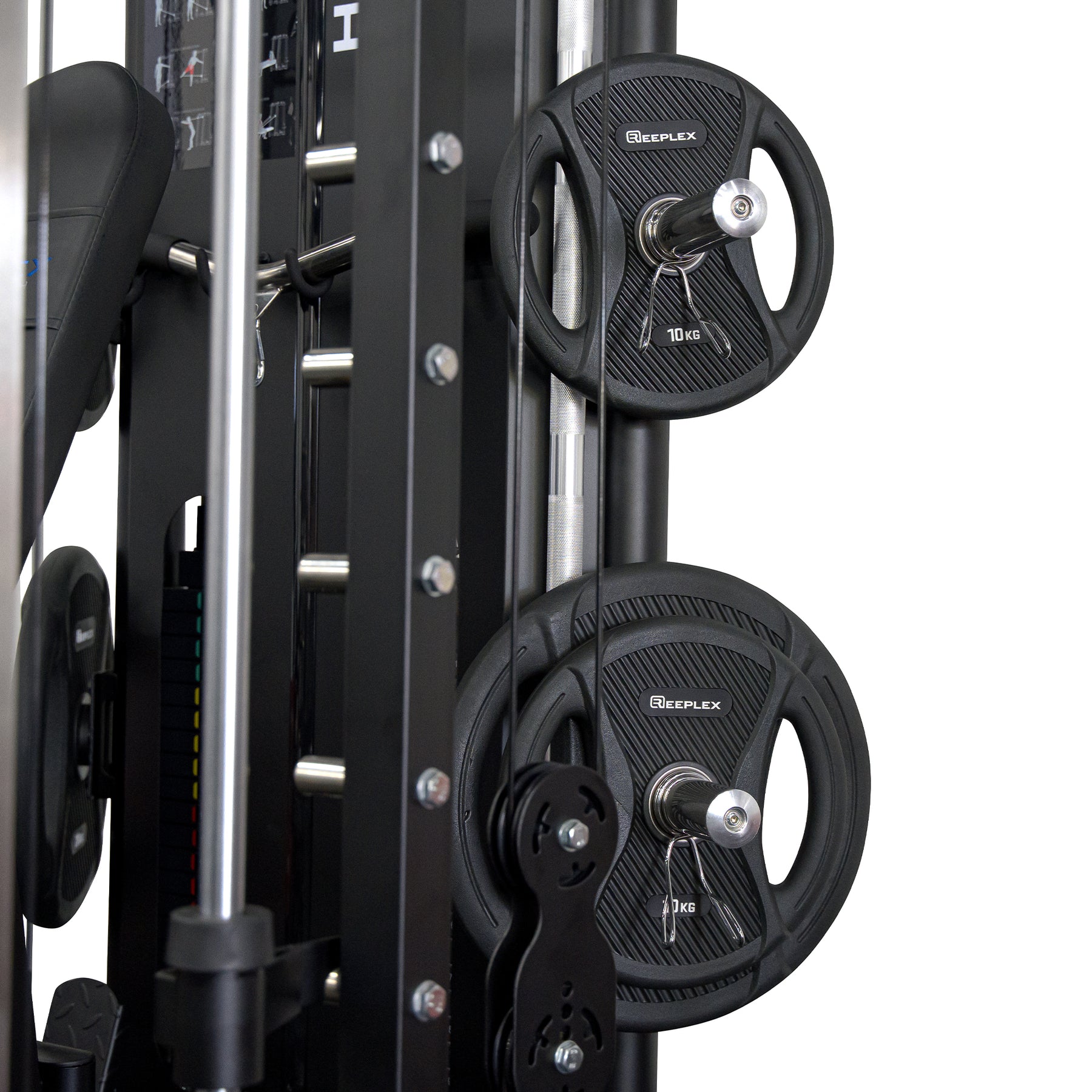 Reeplex CBT-PRO90 Multi-Functional Trainer + Adjustable Bench + 100kg PVC Olympic Weight Plates