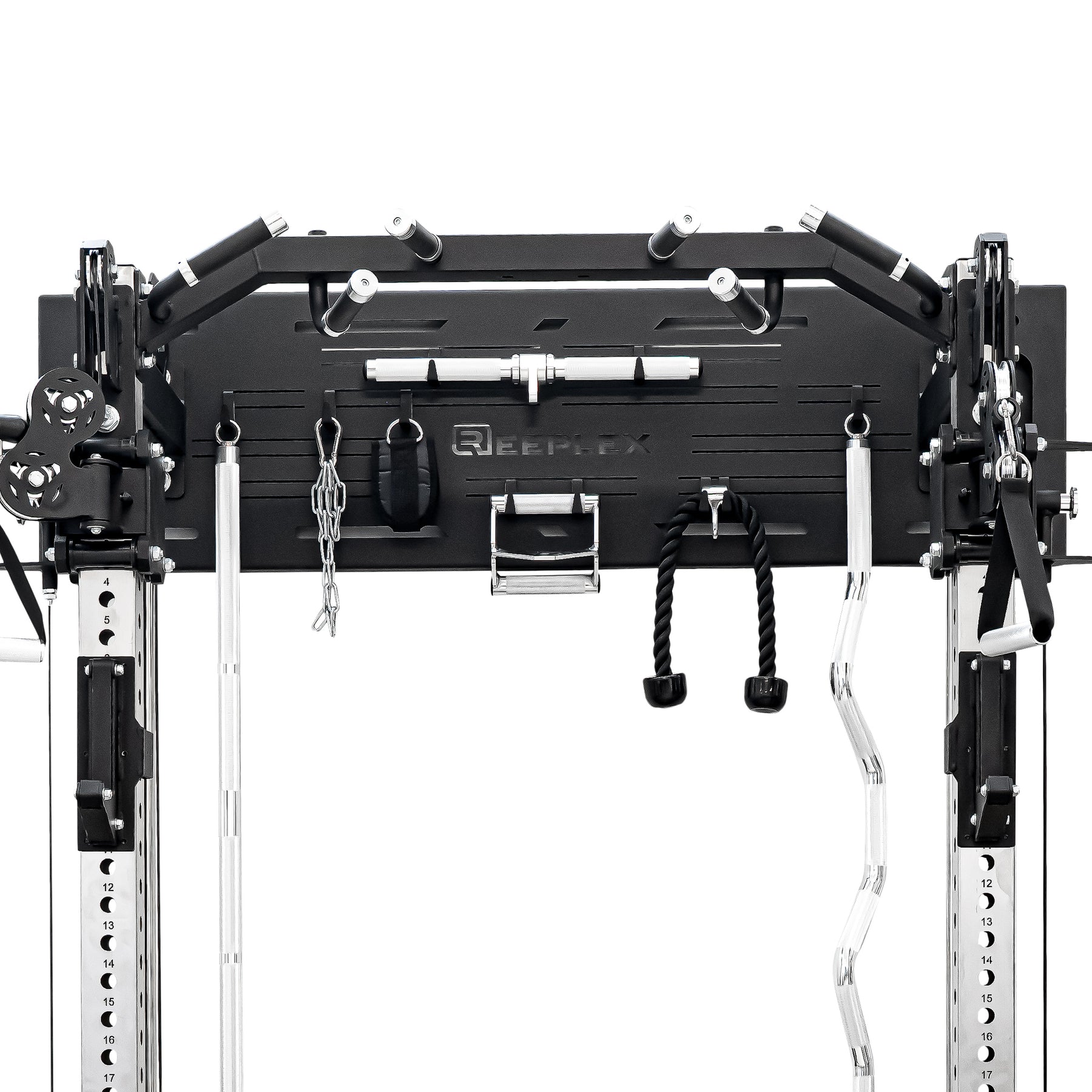 Reeplex Wall Mounted Multi-Functional Trainer with 2 x 90kg Weight Stacks & Attachments