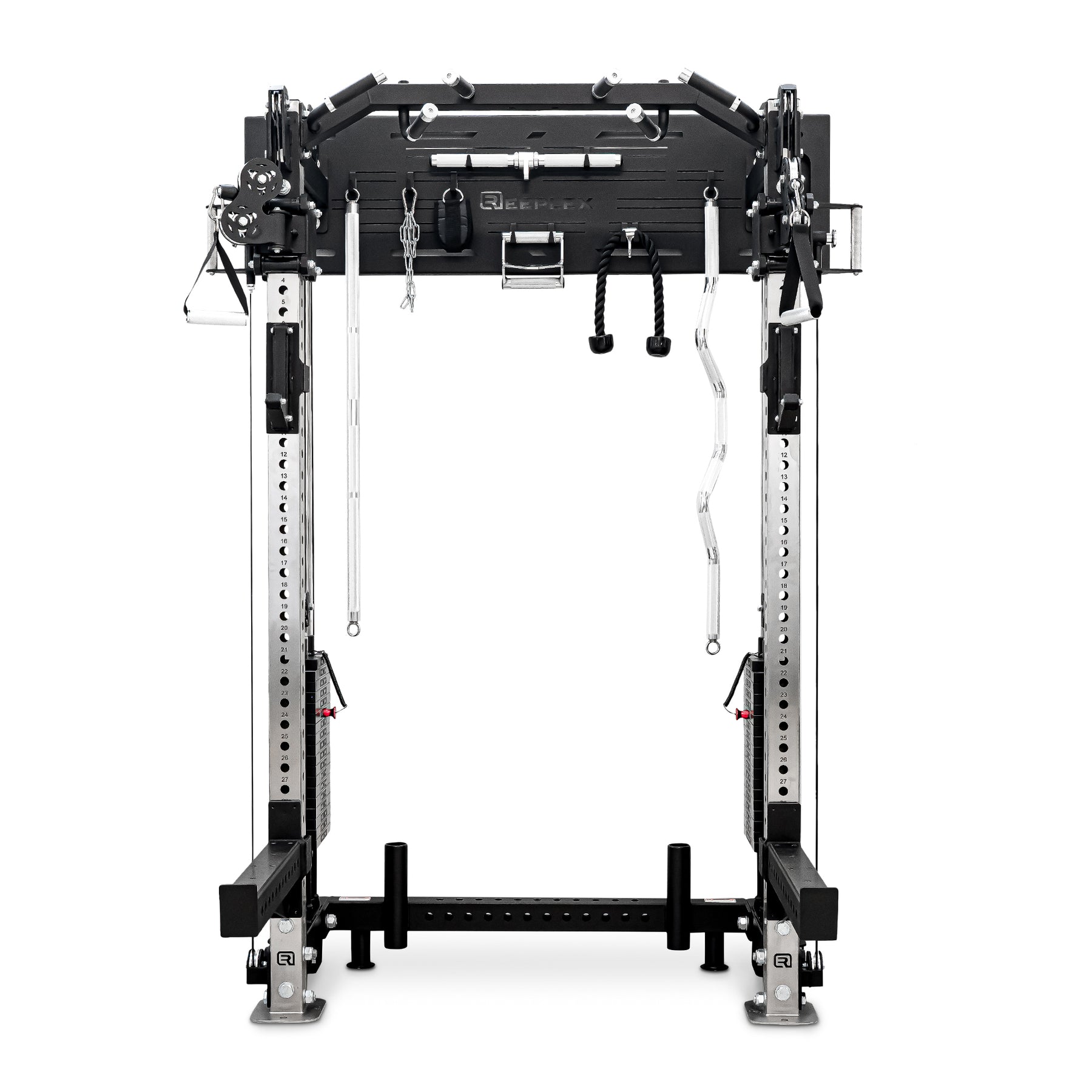 Reeplex Wall Mounted Multi-Functional Trainer with 2 x 90kg Weight Stacks & Attachments