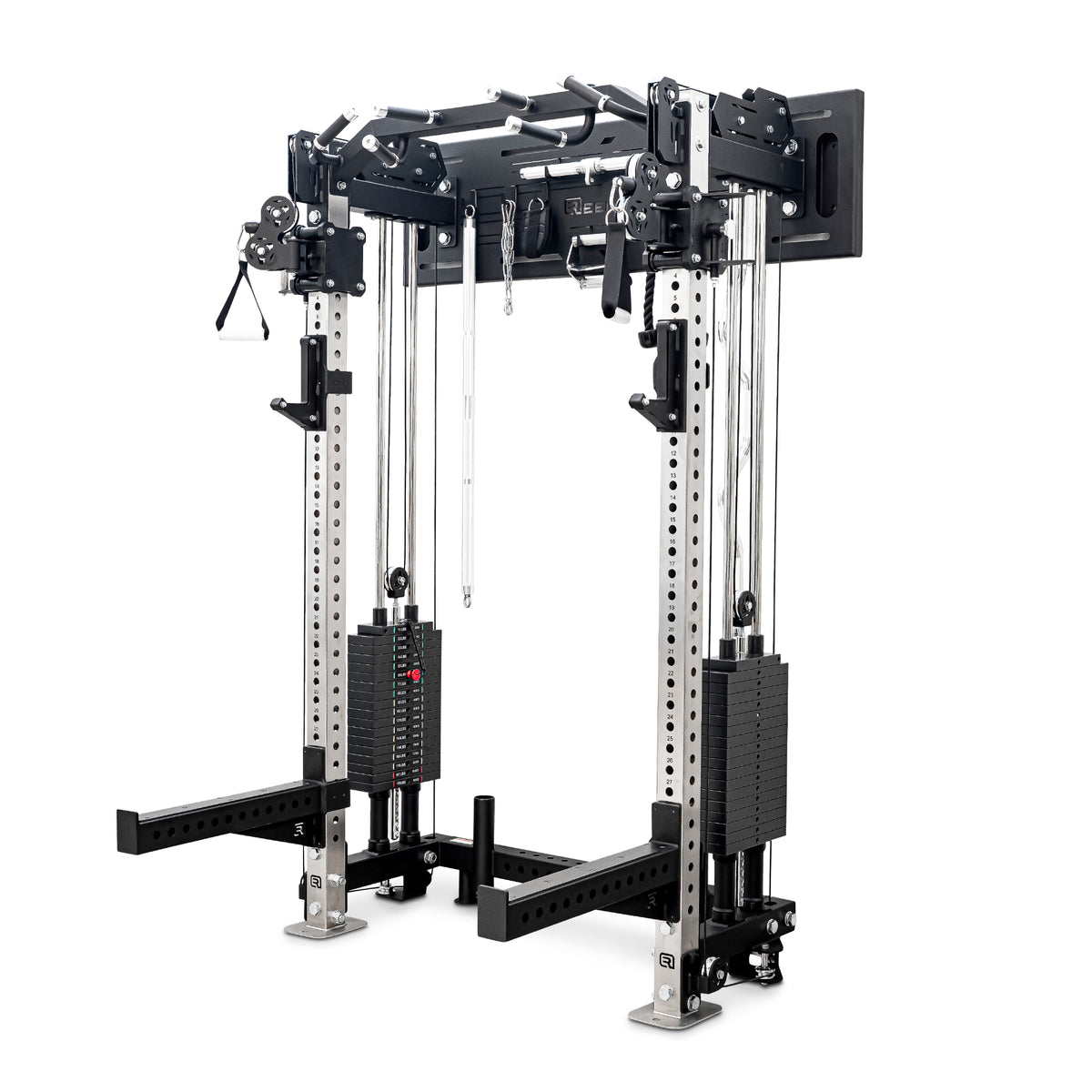Reeplex Wall Mounted Multi-Functional Trainer with 2 x 90kg Weight Stacks & Attachments