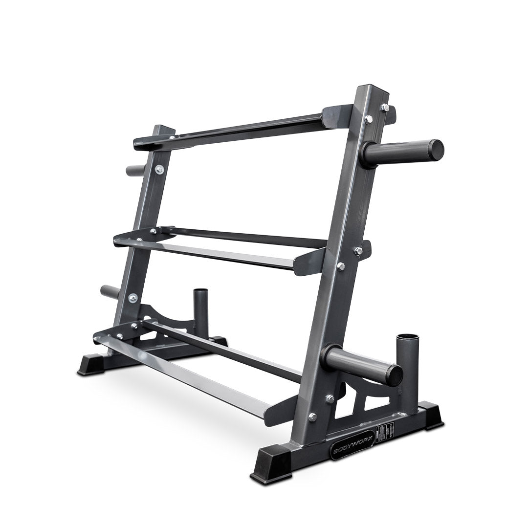Bodyworx Dumbbell & Weight Plate Storage Rack Right side view