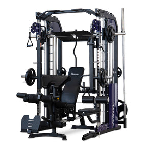 Reeplex Cx3 Multi Gym + Adjustable Bench + 100kg Weight Plates + Barbell + Leg Press + Jammer Arms